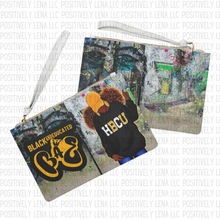 Load image into Gallery viewer, Black and Educated Black and Gold HBCU Clutch|PositivelyLena