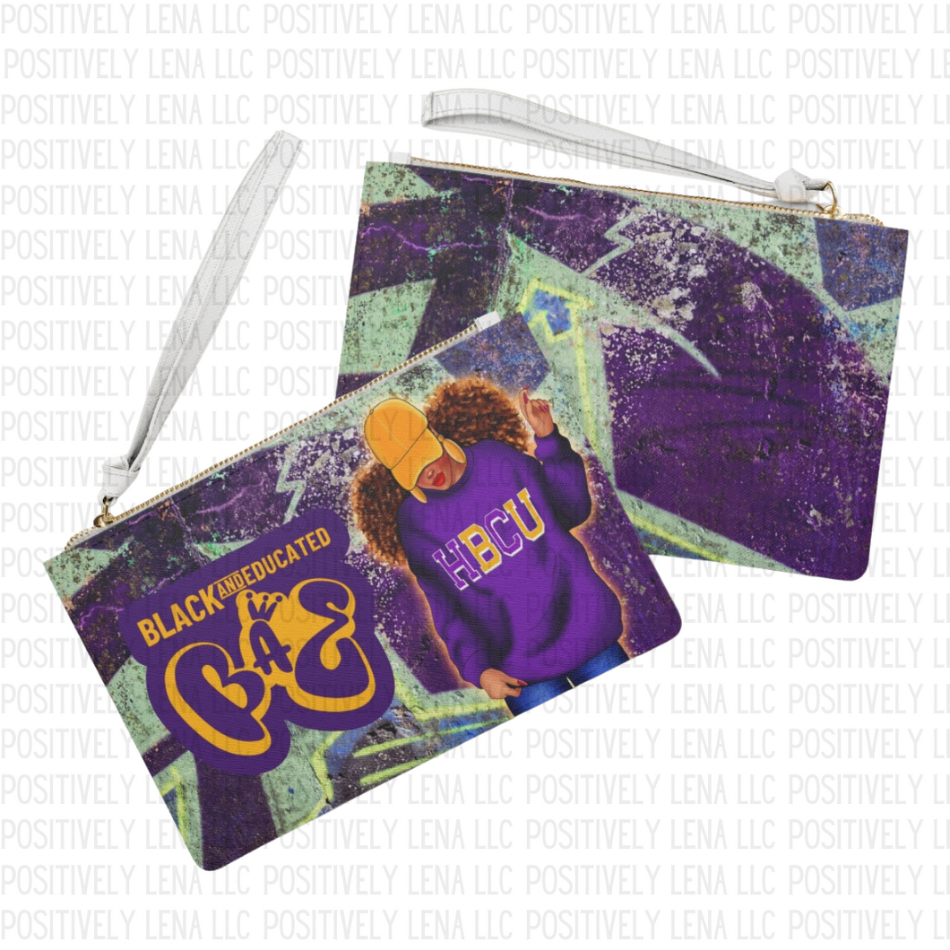 Black and Educated Purple and Gold HBCU Clutch|PositivelyLena